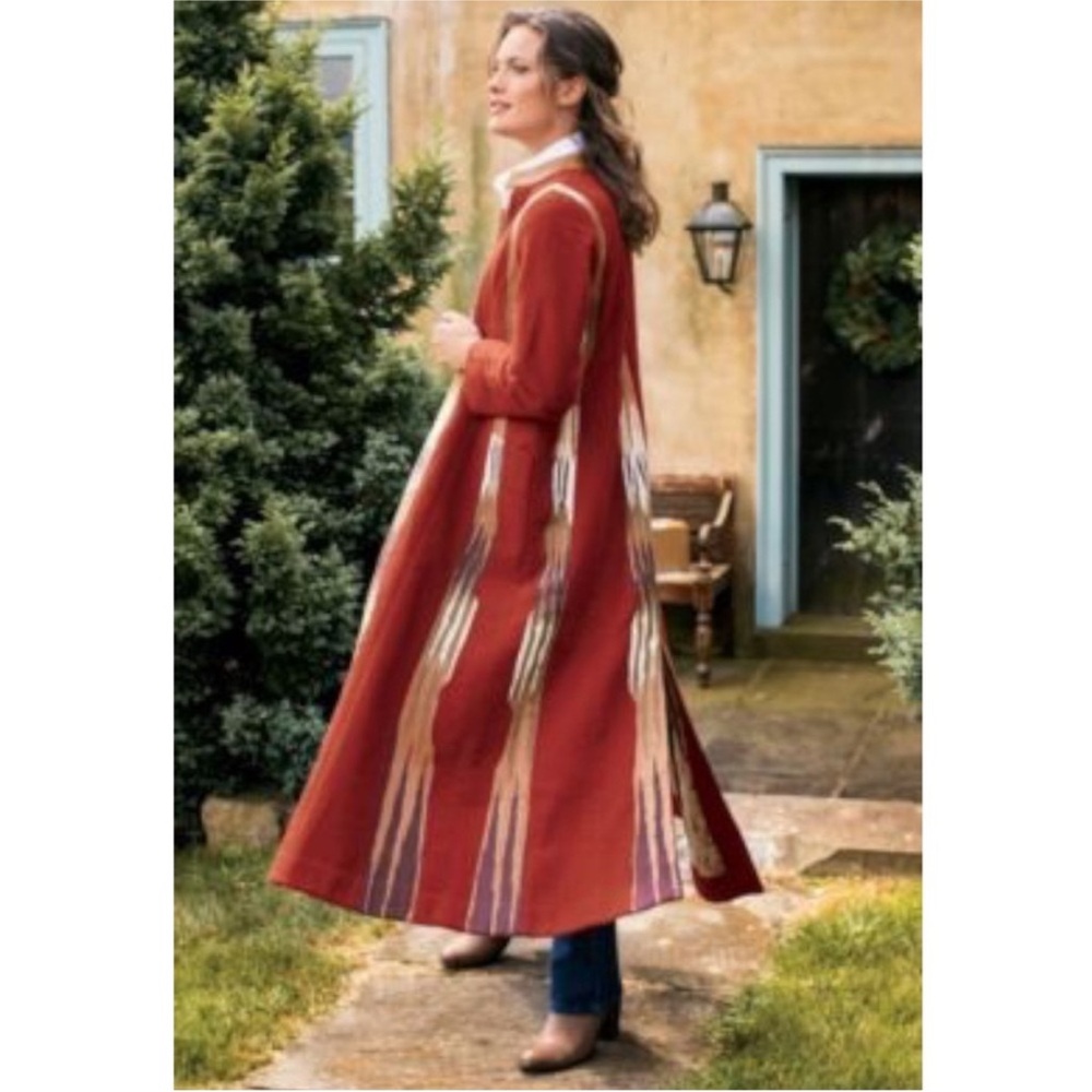 Soft Surroundings RARE Noir Bedouin Oasis Quilted Tapestry Boho Long Coat XL - Picture 4 of 15